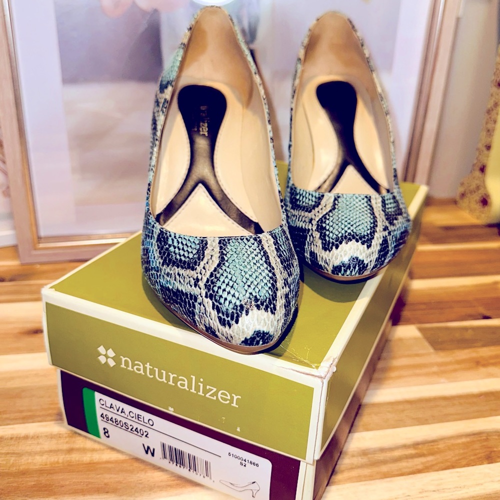 Naturalizer N5 Comfort - Clava Style in Teal, snakeskin look, EUB, IOB